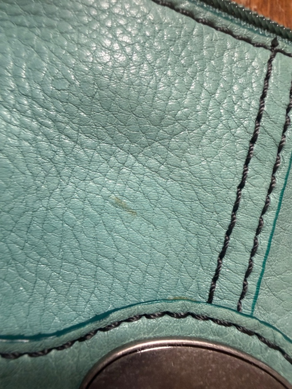 Fossil Turquoise Pebble Leather Zip Card/coin Pouch - Picture 7 of 7